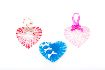 Paper hearts card for valentine's day