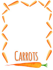 Fototapeta na wymiar Border design with fresh carrots