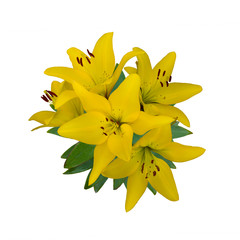Obraz premium bouquet of yellow lilies