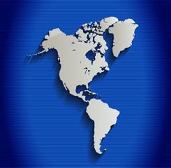 America map blue line 3D vector