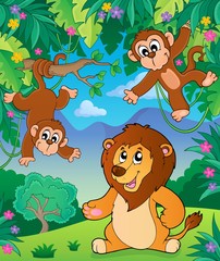 Obraz na płótnie Canvas Animals in jungle topic image 5