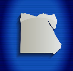 Egypt map blue line 3D vector