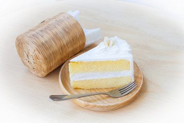 Piece of cake on table