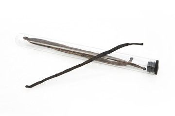 vanilla beans in glass container