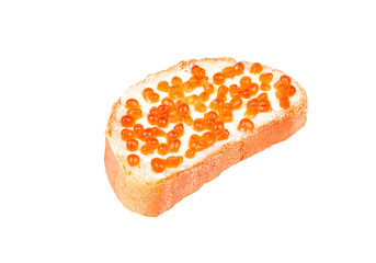Sandwich with red caviar
