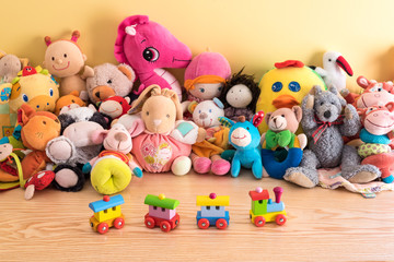 Fototapeta na wymiar Soft toys in a child's bedroom