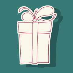 Abstract doodle gift box.