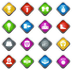 Boxing icons set