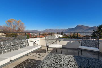 terrace with garden furniture