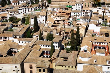 View over the rooftops of the Albaicin District, Granada. © arenaphotouk