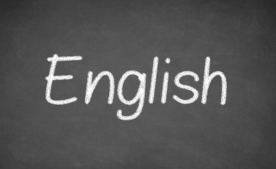 Obraz premium English lesson on blackboard or chalkboard.