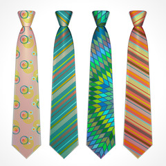 Vector set of colorful neckties