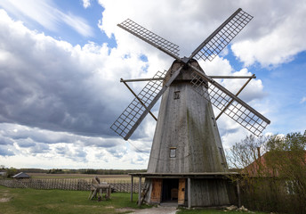 Fototapeta na wymiar Old windmill, sunny day