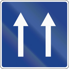 Road sign used in Spain - Two lanes one-way road