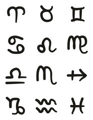 Zodiac Icons Freehand 
