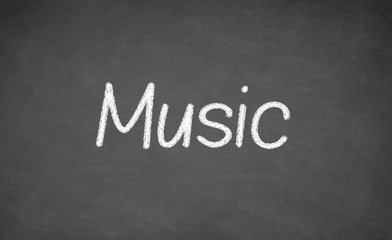 Obraz premium Music lesson on blackboard or chalkboard.