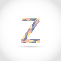 Z Letter Logo Icon Mosaic Pattern Design template Element. Low Poly style