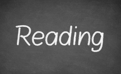 Obraz premium Reading lesson on blackboard or chalkboard.