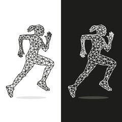 runners set of lines in competitions in different colors.