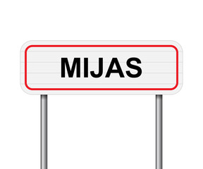 Welcome to Mijas Spain road sign vector
