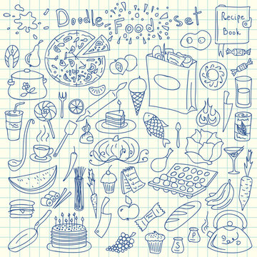 Doodle Food Elements Set