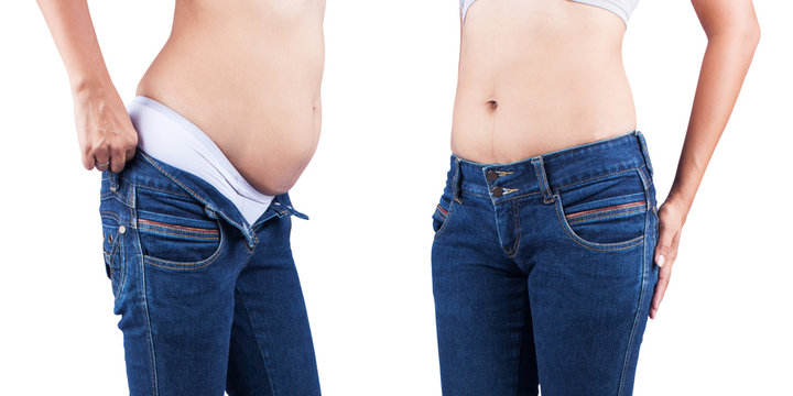 women body before and after fat belly