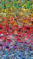 RAINBOW patchwork photomontage background