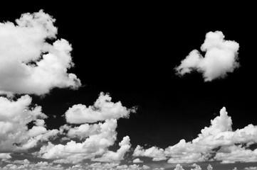 White cloud on black background