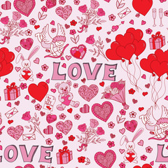 Valentines day seamless pattern background