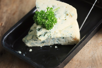 Blue cheese with parsley