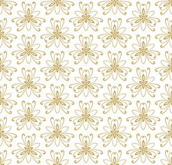 Floral vector golden ornament. Seamless abstract classic fine pattern