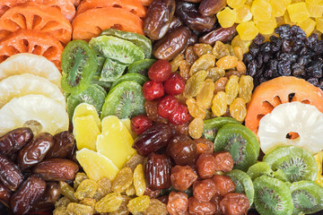 Dried fruits stack for background