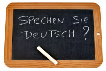 Fototapeta premium Ardoise demandant si on parle allemand 
