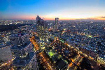 Foto op Plexiglas 新宿からの眺め・夕暮れ・ブルーアワー © tomotokyo