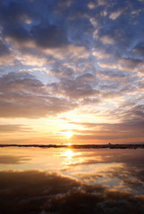 sunset at the sea shore