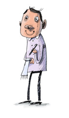 The waiter takes the order