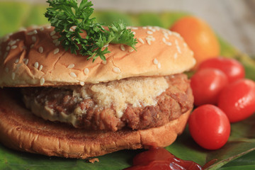 hamburger with tomato sauce