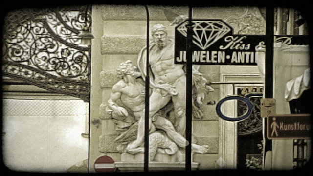 Vienna Statue 9. Vintage stylized video clip.