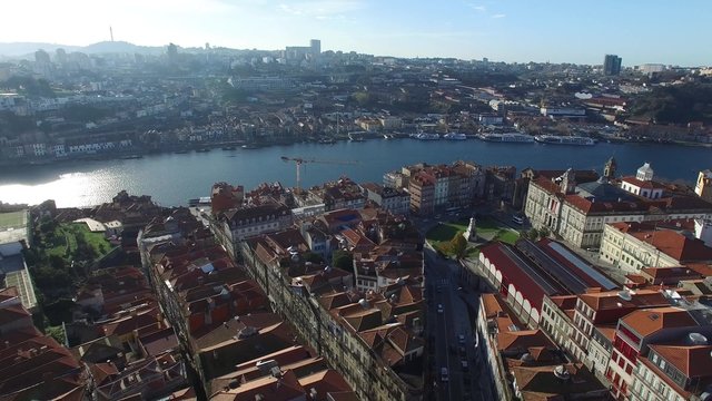 Aerial view of the Porto Cathedral or Se Catedral, Portugal