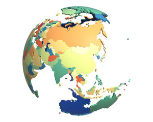 Political Globe, centered on China