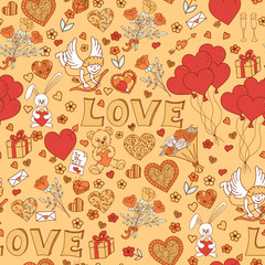 Valentines day seamless pattern background