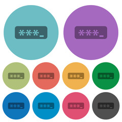 Color password typing flat icons