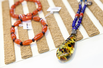 Chinese amulet and necklace made of stones