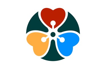 heart circle logo icon vector