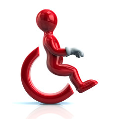 Illustration of red wheelchair handicap
