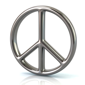 Illustration of silver peace symbol