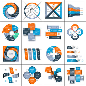 Modern paper infographics set