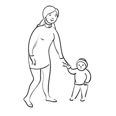 Fototapeta na wymiar Woman with child