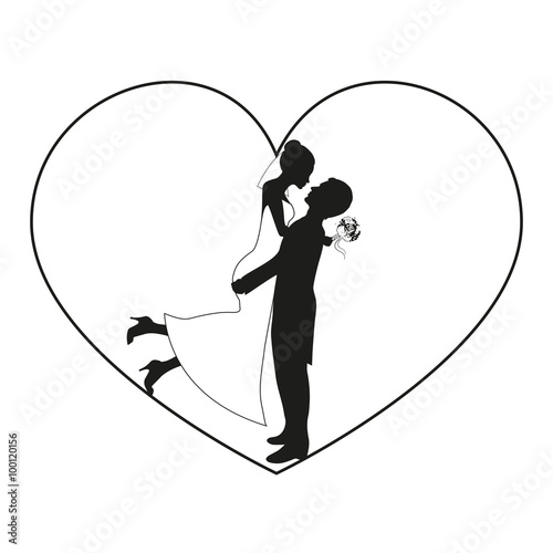 Fototapete Brautpaar Im Herz Schwarz Weiss Fototapeten Wallsheaven Creativ