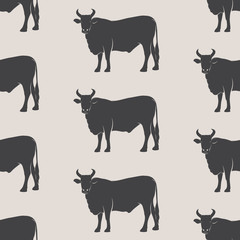 Cow vector art background design for fabric and decor. Seamless